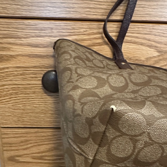 Coach Tan and Brown Signature Tote - Picture 4 of 9